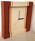 Redwood / Beige Handmade Clock 12 x 12