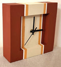 Redwood / Beige Handmade  Clock 8 x 8