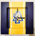 North Carolina A&T Handmade Clock - 8 x 8 Yellow Center