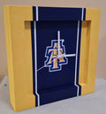 North Carolina A&T Handmade Clock - 12 x 12 Blue Center