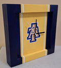 North Carolina A&T Handmade Clock 12 x 12 -Yellow Center